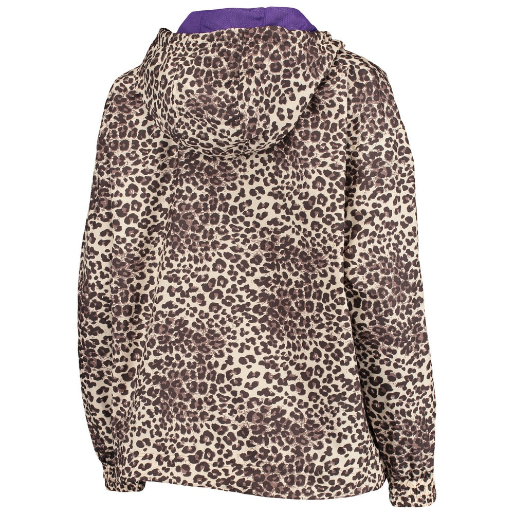 Los Angeles Lakers DKNY Sport Women's Gabriella Windbreaker Half-Zip Hoodie - Leopard sale
