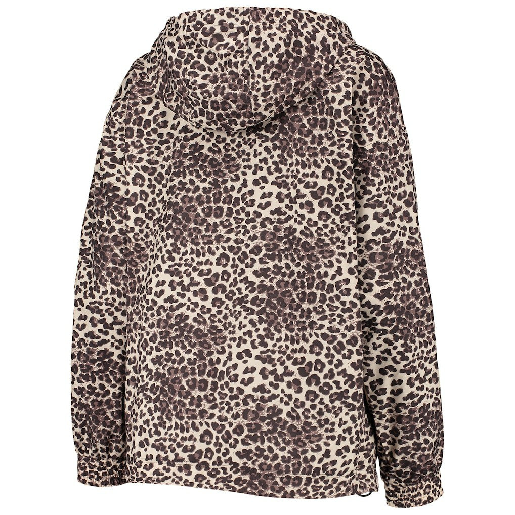 Philadelphia 76ers DKNY Sport Women's Gabriella Windbreaker Half-Zip Hoodie - Leopard on sale