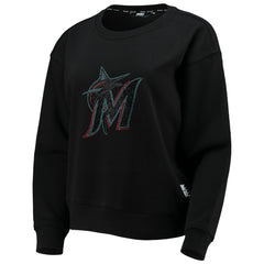 Miami Marlins DKNY Sport Women's Carrie Pullover Sweatshirt - Black