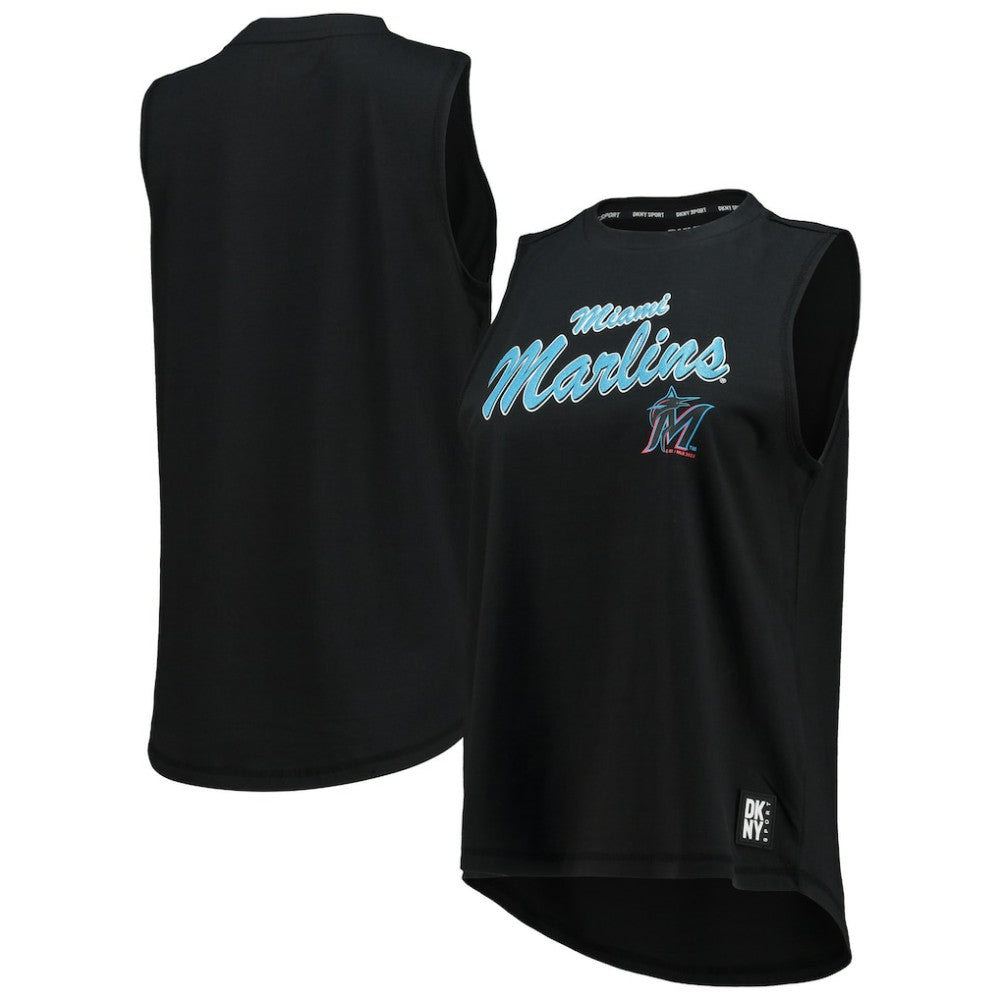 Miami Marlins DKNY Sport Women's Marcie Tank Top - Black