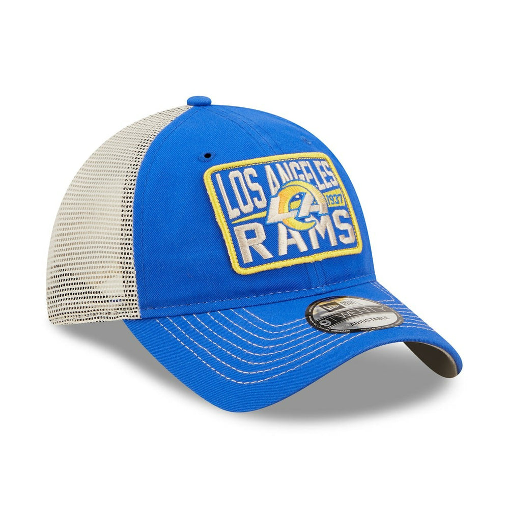Los Angeles Rams New Era Devoted Trucker 9TWENTY Snapback Hat - Royal/Natural outlet