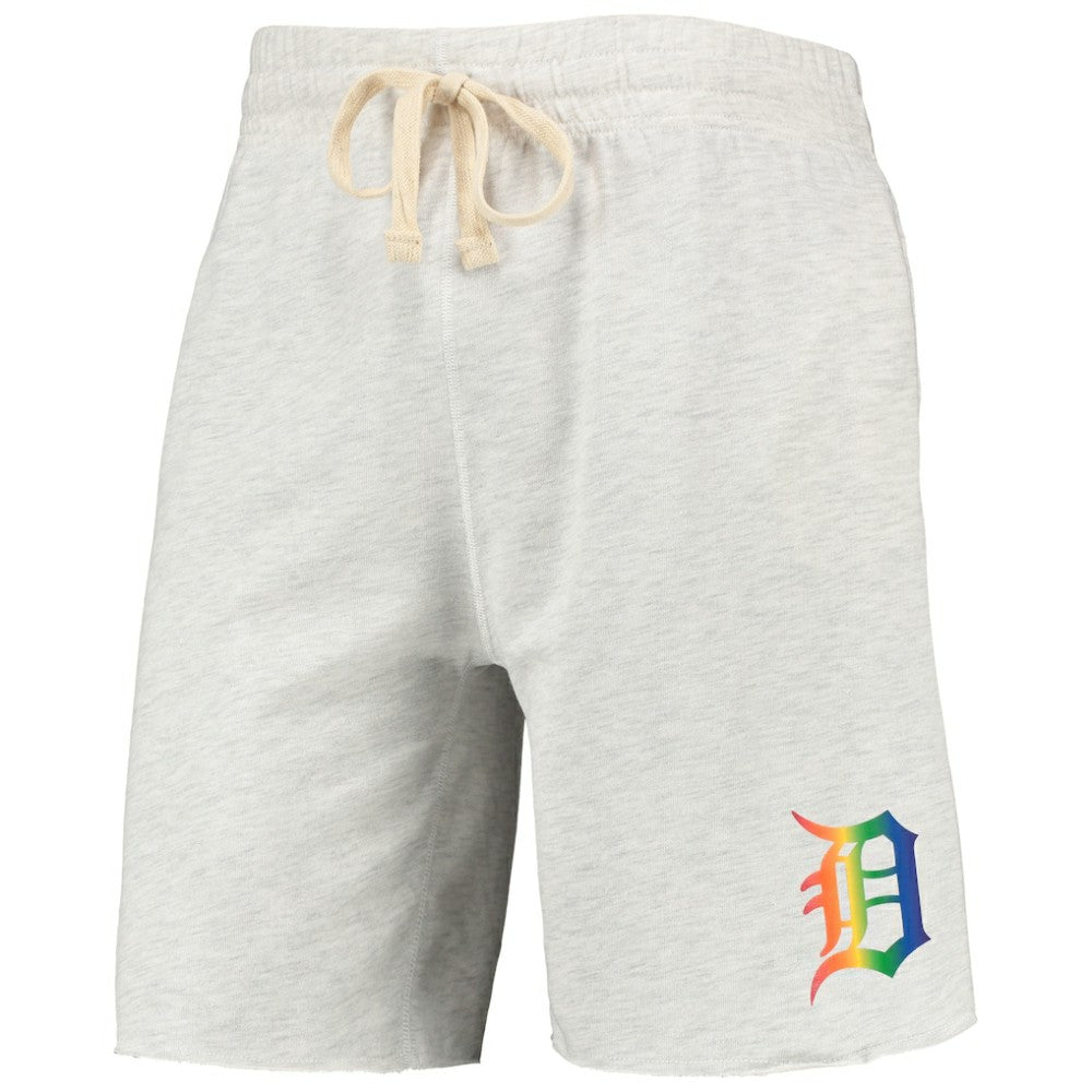 Detroit Tigers Concepts Sport Mainstream Logo Terry Tri-Blend Shorts - Oatmeal