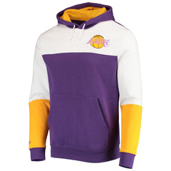 Los Angeles Lakers Hardwood Classics Fusion 2.0 Colorblock Pullover Hoodie - Purple | Mitchell & Ness for sale