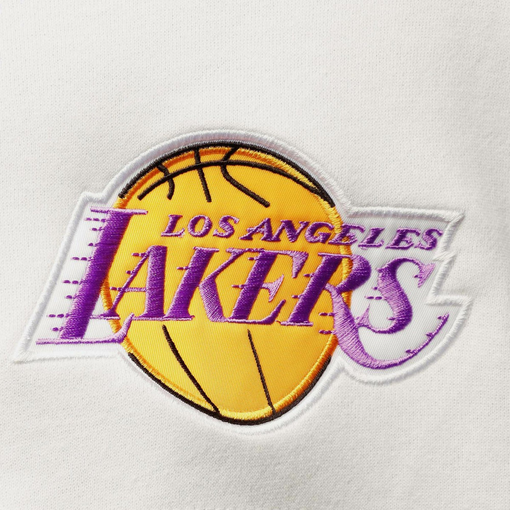 Los Angeles Lakers Hardwood Classics Fusion 2.0 Colorblock Pullover Hoodie - Purple | Mitchell & Ness for sale