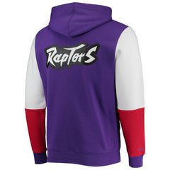 Toronto Raptors Hardwood Classics Fusion 2.0 Colorblock Pullover Hoodie - Purple | Mitchell & Ness for sale