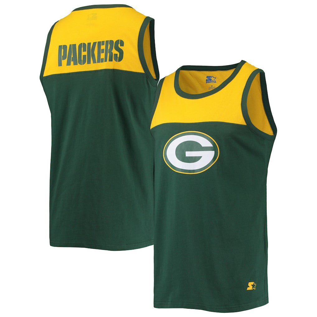 Green Bay Packers Starter Team Touchdown Fashion Tank Top - Green/Gold for sale