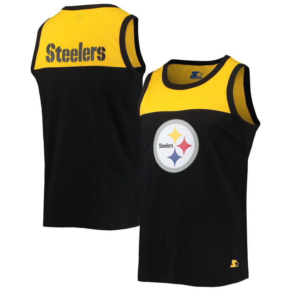 Pittsburgh Steelers Starter Team Touchdown Fashion Tank Top - Black/Gold cheap