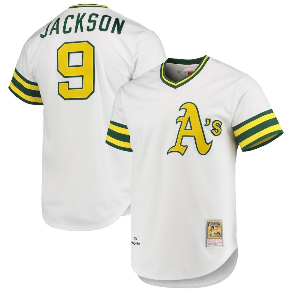 Reggie Jackson Athletics 1972 Cooperstown Collection Authentic Jersey - White | Mitchell & Ness