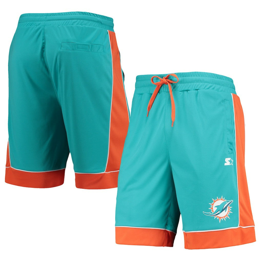 Miami Dolphins Starter Fan Favorite Fashion Shorts - Aqua/Orange for sale