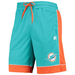 Miami Dolphins Starter Fan Favorite Fashion Shorts - Aqua/Orange for sale