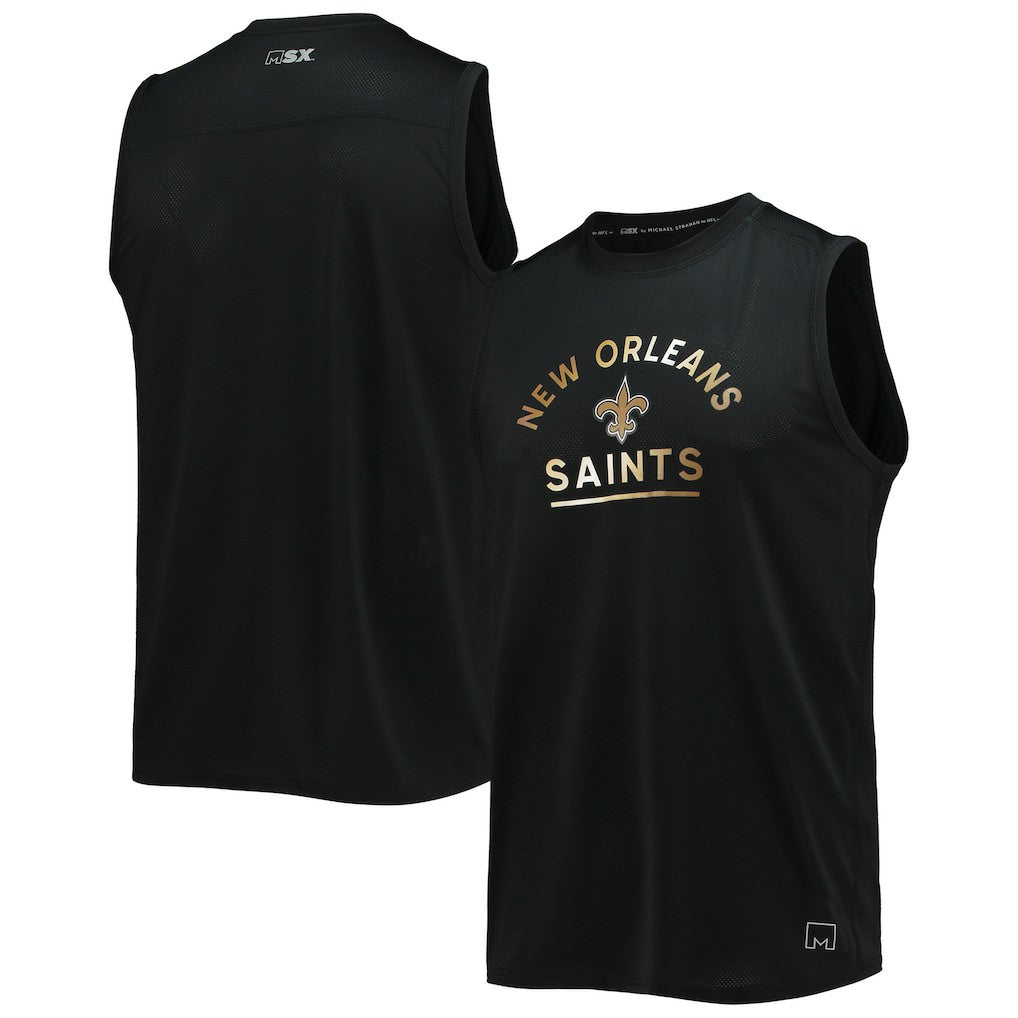 New Orleans Saints MSX by Michael Strahan Rebound Tank Top - Black for sale