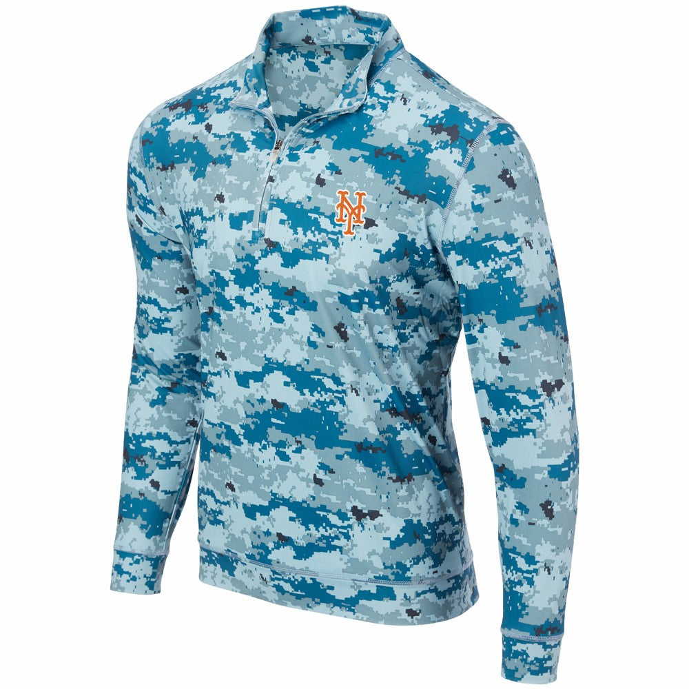 New York Mets Digital Camo Performance Quarter-Zip Pullover Jacket - Royal