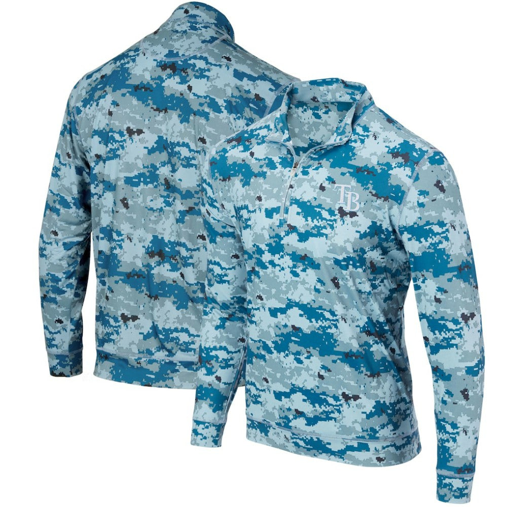Tampa Bay Rays Digital Camo Performance Quarter-Zip Pullover Jacket - Blue