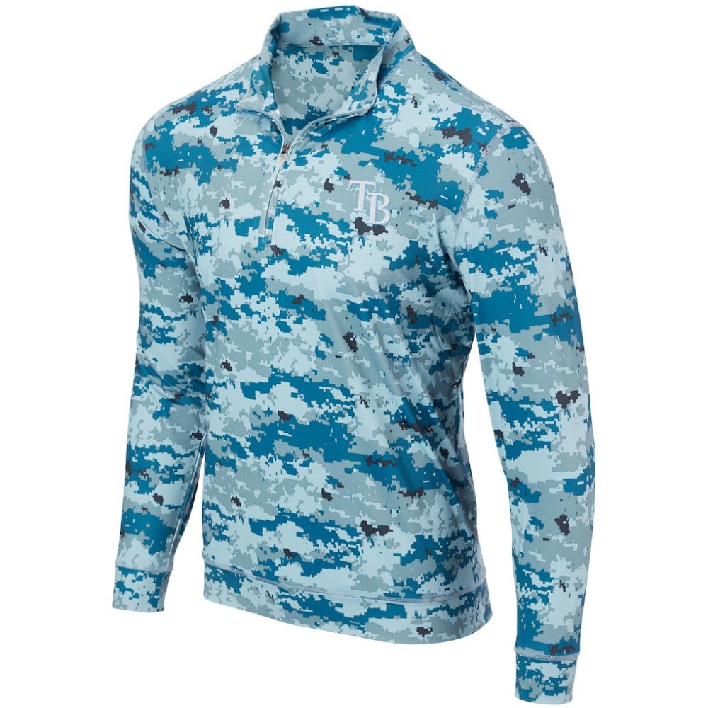 Tampa Bay Rays Digital Camo Performance Quarter-Zip Pullover Jacket - Blue
