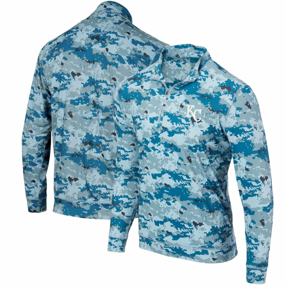 Kansas City Royals Digital Camo Performance Quarter-Zip Pullover Jacket - Royal