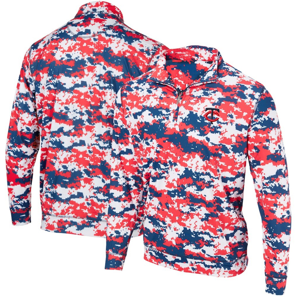Minnesota Twins Digital Camo Performance Quarter-Zip Pullover Jacket - Red