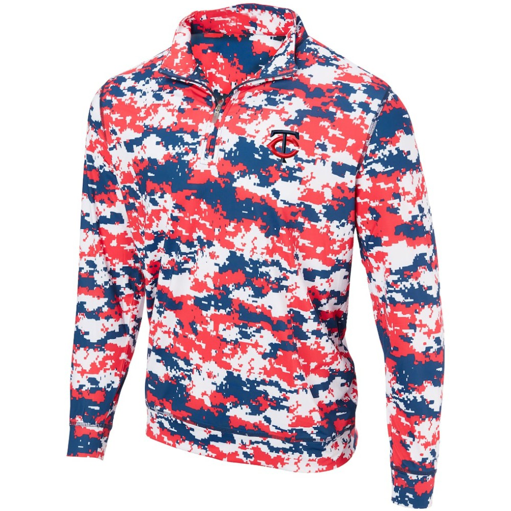Minnesota Twins Digital Camo Performance Quarter-Zip Pullover Jacket - Red