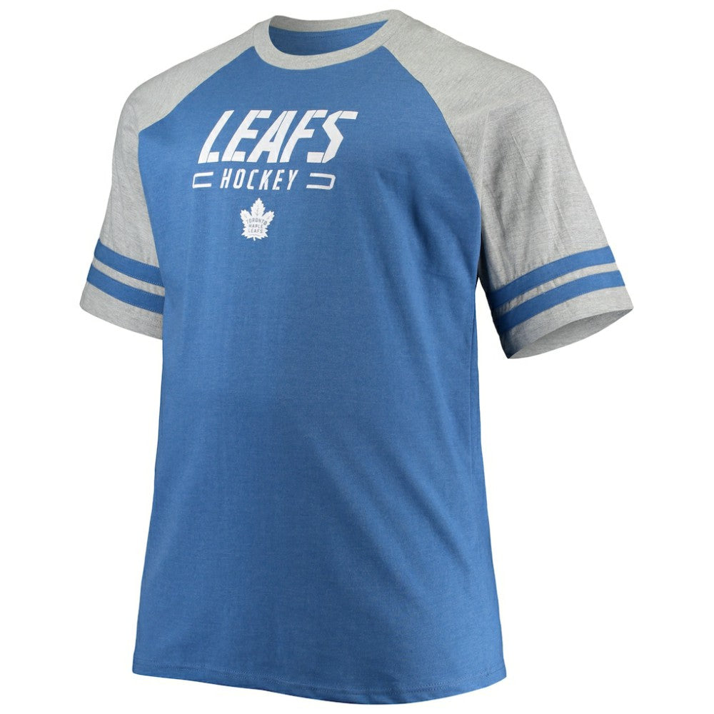 Toronto Maple Leafs Big & Tall Raglan T-Shirt Heathered Blue