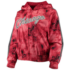 Chicago Bulls Women's Galaxy Sublimated Windbreaker Pullover Full-Zip Hoodie sale - Red | Mitchell & Ness online