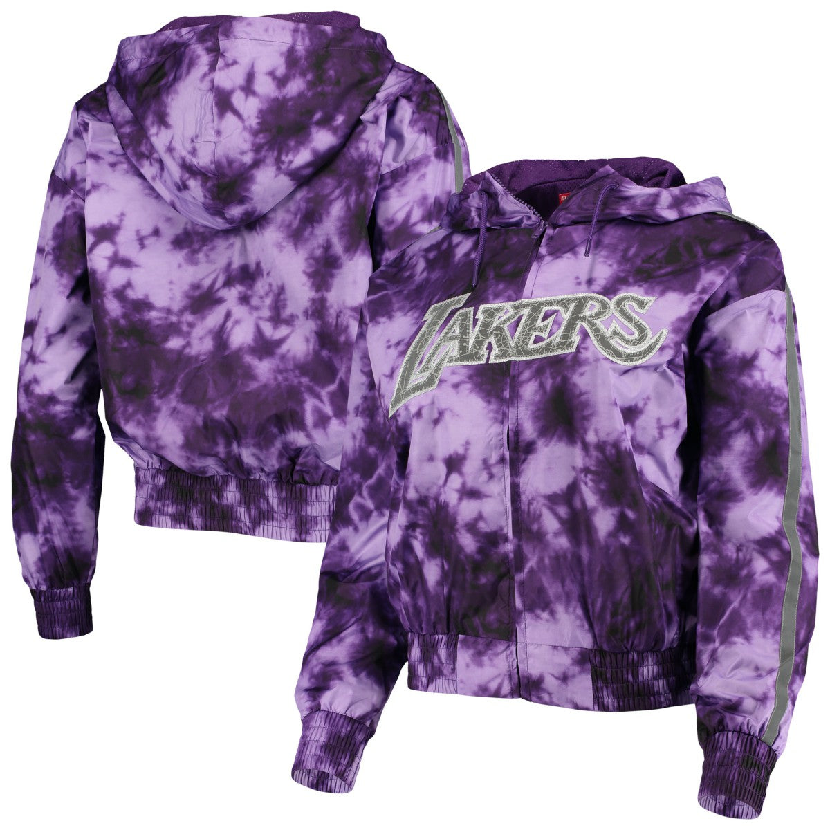 Los Angeles Lakers Women's Galaxy Sublimated Windbreaker Pullover Full-Zip Hoodie - Purple | Mitchell & Ness discount