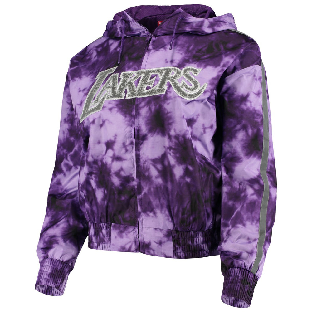 Los Angeles Lakers Women's Galaxy Sublimated Windbreaker Pullover Full-Zip Hoodie - Purple | Mitchell & Ness discount