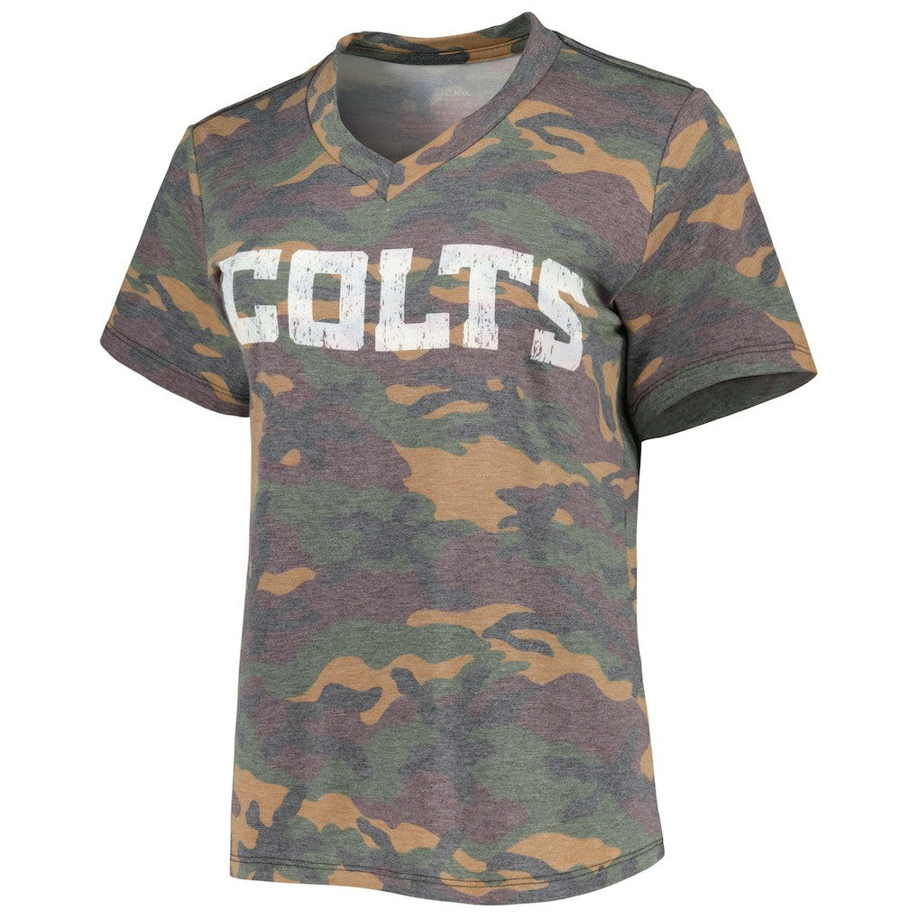 Jonathan Taylor Indianapolis Colts Majestic Threads Women's Name & Number V-Neck Tri-Blend T-Shirt - Camo on sale