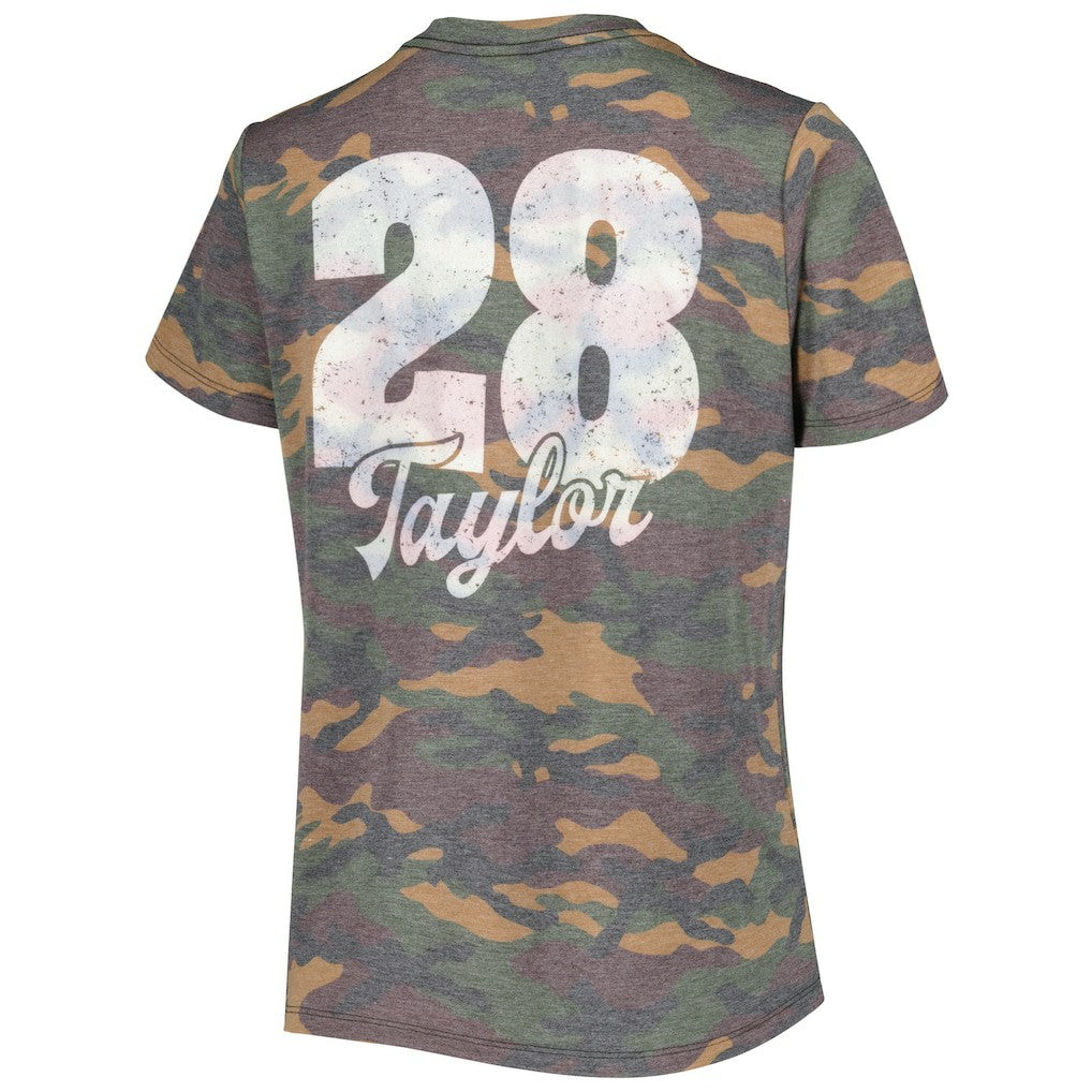 Jonathan Taylor Indianapolis Colts Majestic Threads Women's Name & Number V-Neck Tri-Blend T-Shirt - Camo on sale