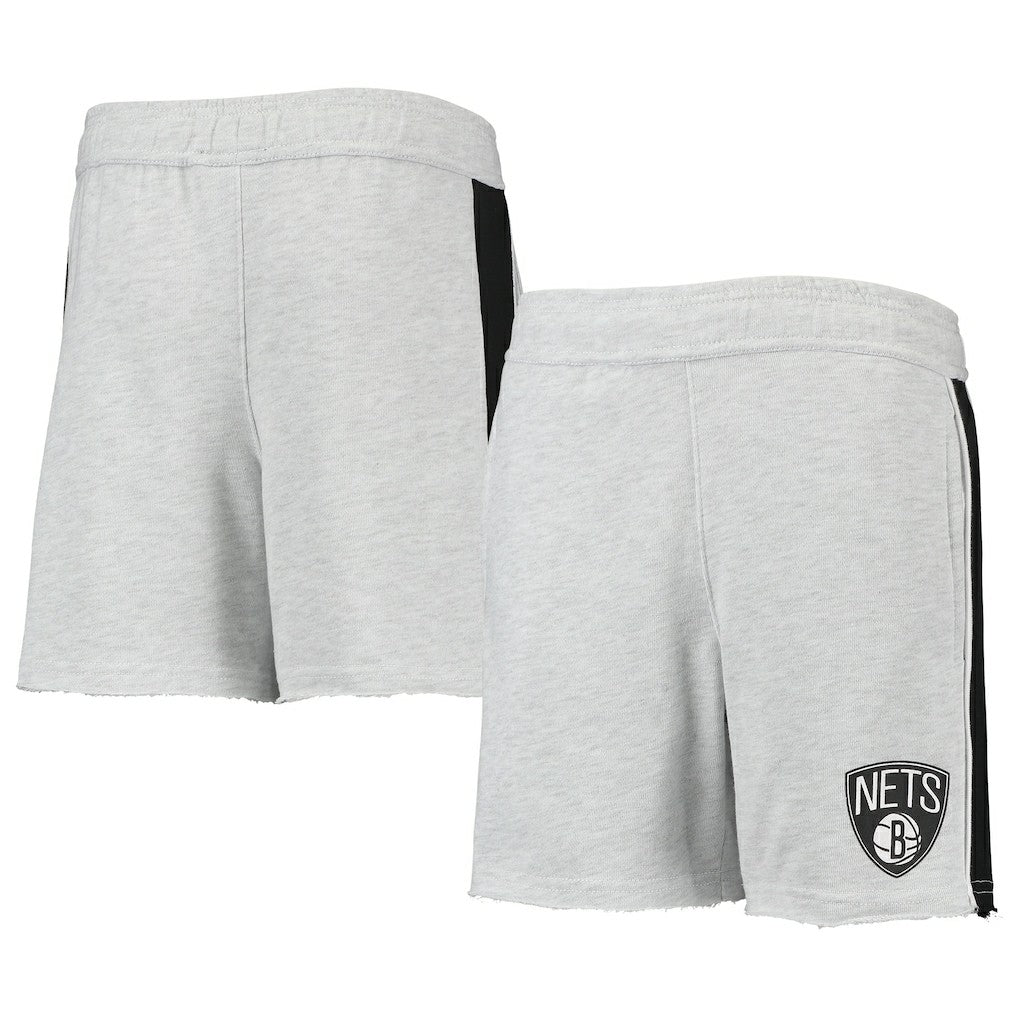 Brooklyn Nets Youth Wingback Shorts - Heathered Gray cheap