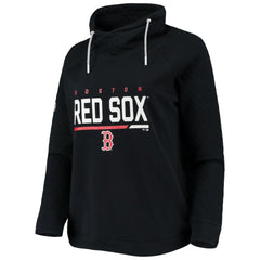 Boston Red Sox Levelwear Women's Vega Funnel Neck Raglan Pullover Sweatshirt - Black