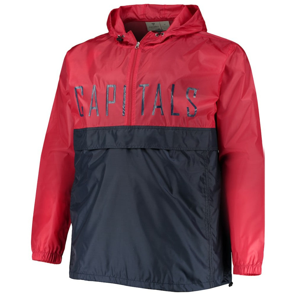 Washington Capitals Big & Tall Anorak Half-Zip Pullover Hoodie Red