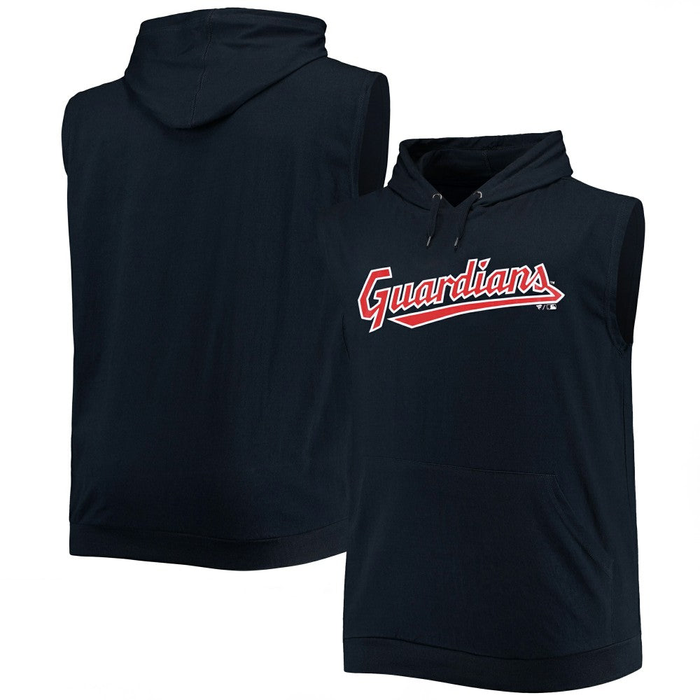 Cleveland Guardians Jersey Muscle Sleeveless Pullover Hoodie - Navy