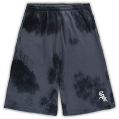 Chicago White Sox Big & Tall Tye Dye Fleece Shorts - Black