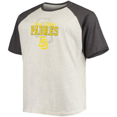 Fernando Tatis Jr. San Diego Padres Big & Tall Name & Number Raglan T-Shirt - Oatmeal/Heathered Charcoal