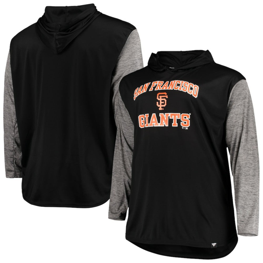 San Francisco Giants Big & Tall Wordmark Club Pullover Hoodie - Black/Heathered Black