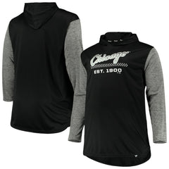 Chicago White Sox Big & Tall Wordmark Club Pullover Hoodie - Black/Heathered Gray