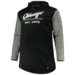 Chicago White Sox Big & Tall Wordmark Club Pullover Hoodie - Black/Heathered Gray