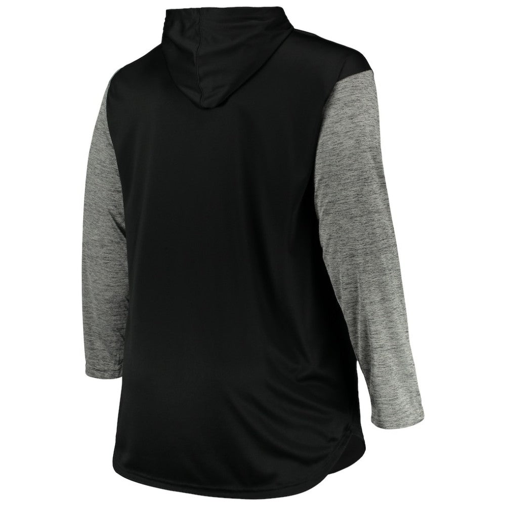 Chicago White Sox Big & Tall Wordmark Club Pullover Hoodie - Black/Heathered Gray