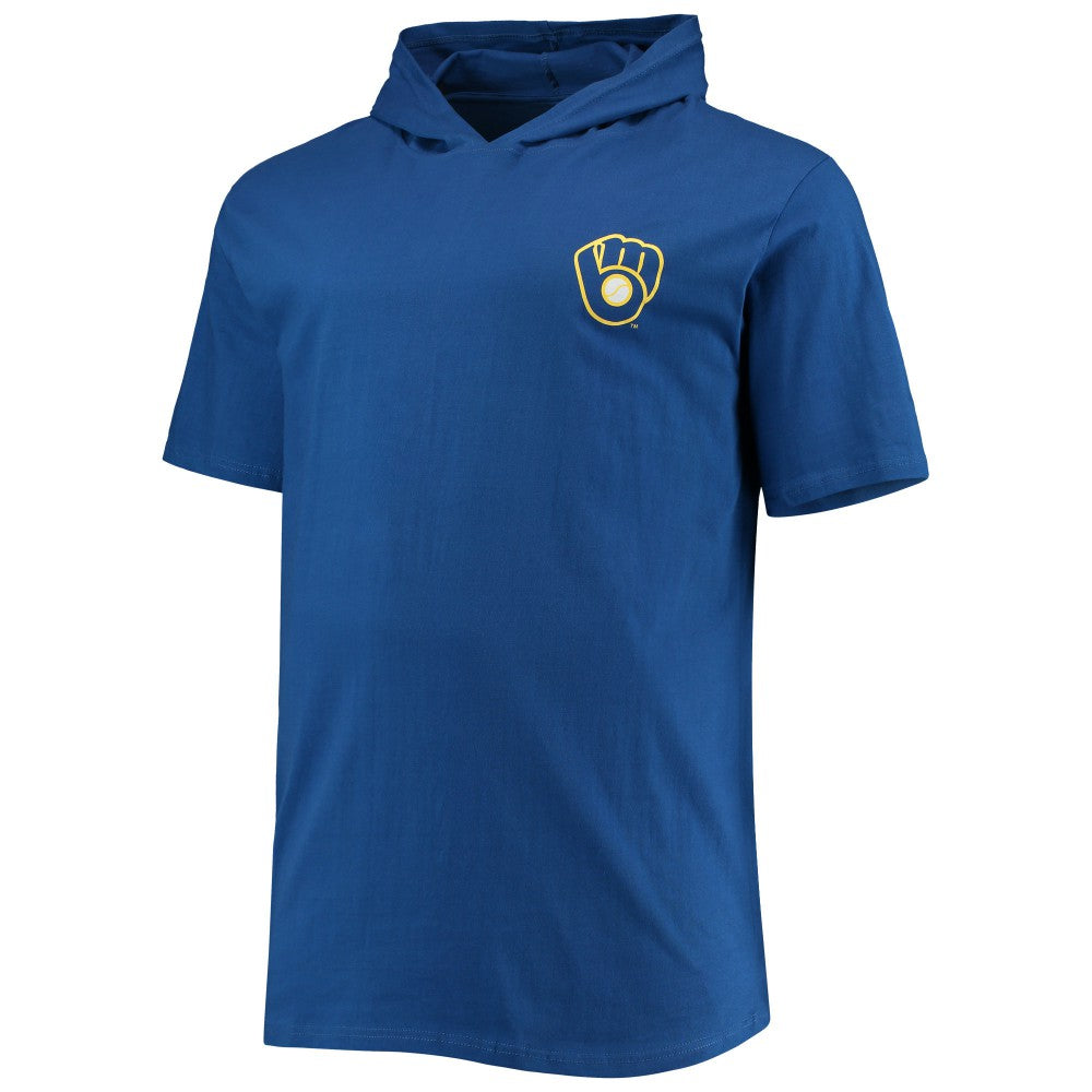 Milwaukee Brewers Big & Tall Jersey Short Sleeve Pullover Hoodie T-Shirt - Royal