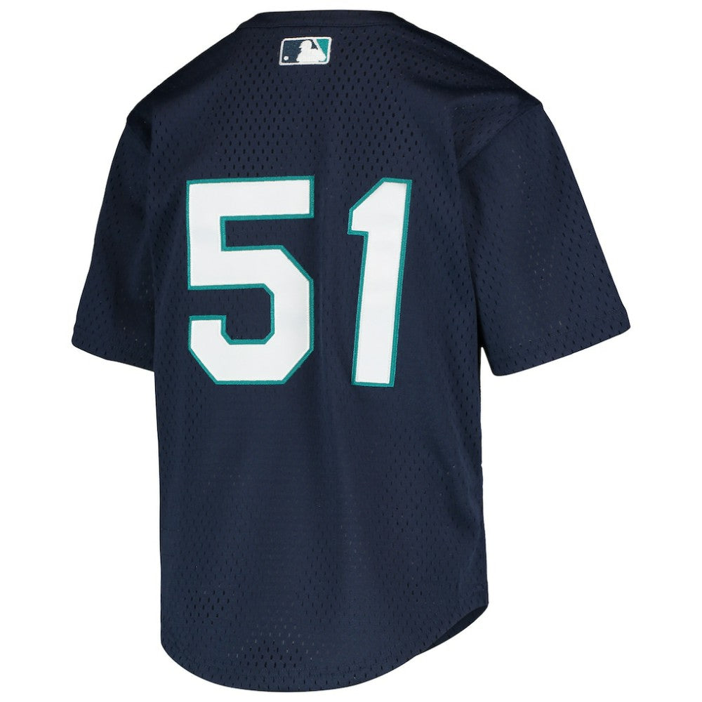 Ichiro Suzuki Seattle Mariners Youth Cooperstown Collection Mesh Batting Practice Jersey - Navy | Mitchell & Ness
