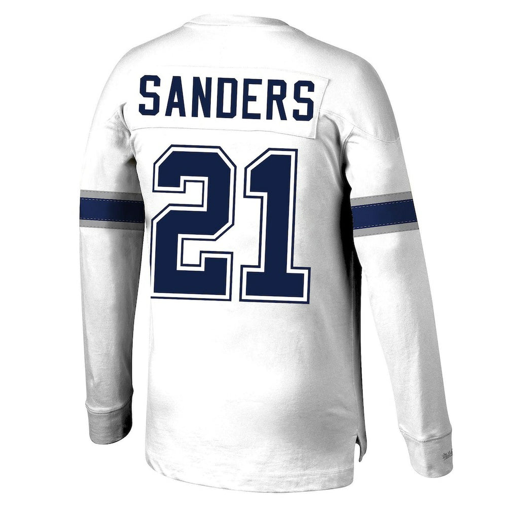 Deion Sanders Dallas Cowboys Retired Player Name & Number Long Sleeve Top - White sale