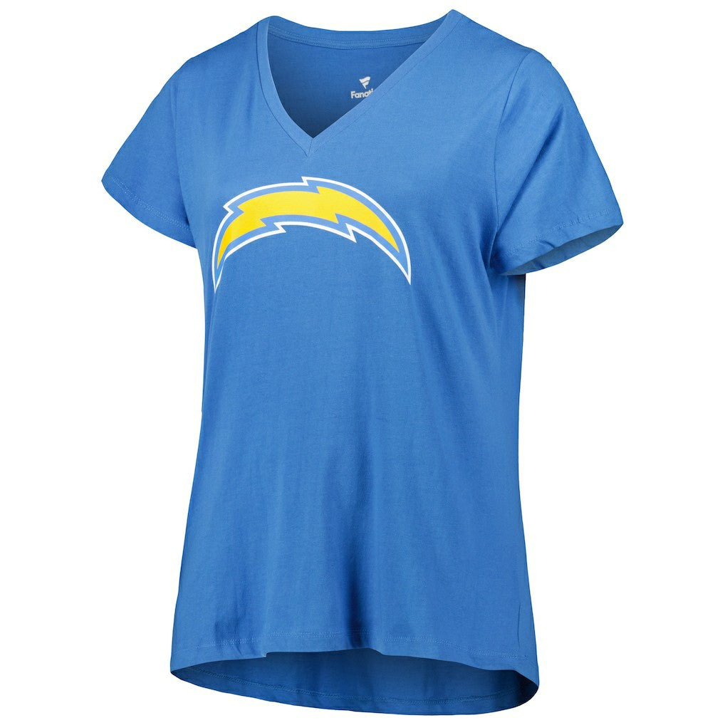 Justin Herbert Los Angeles Chargers Women's Plus Size Name & Number V-Neck T-Shirt - Powder Blue outlet