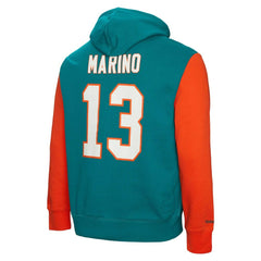 Dan Marino Miami Dolphins Retired Player Name & Number Pullover Hoodie - Aqua cheap