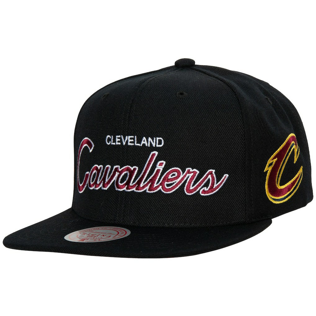 Cleveland Cavaliers Hardwood Classics Script 2.0 Snapback Hat sale - Black | Mitchell & Ness online