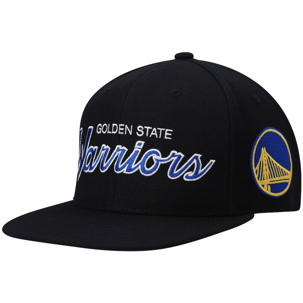 Golden State Warriors Hardwood Classics Script 2.0 Snapback Hat sale - Black | Mitchell & Ness outlet