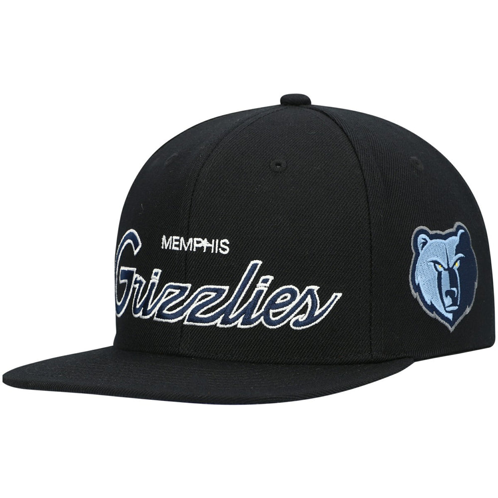 Memphis Grizzlies Hardwood Classics Script 2.0 Snapback Hat - Black | Mitchell & Ness online