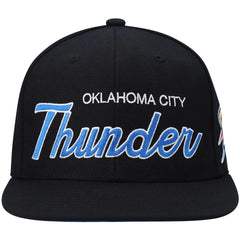 Oklahoma City Thunder Hardwood Classics Script 2.0 Snapback Hat - Black | Mitchell & Ness online