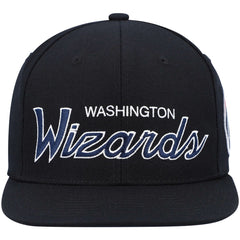Washington Wizards Hardwood Classics Script 2.0 Snapback Hat - Black | Mitchell & Ness online