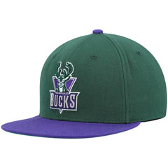 Milwaukee Bucks Hardwood Classics Team Two-Tone 2.0 Snapback Hat - Green/Purple | Mitchell & Ness on sale