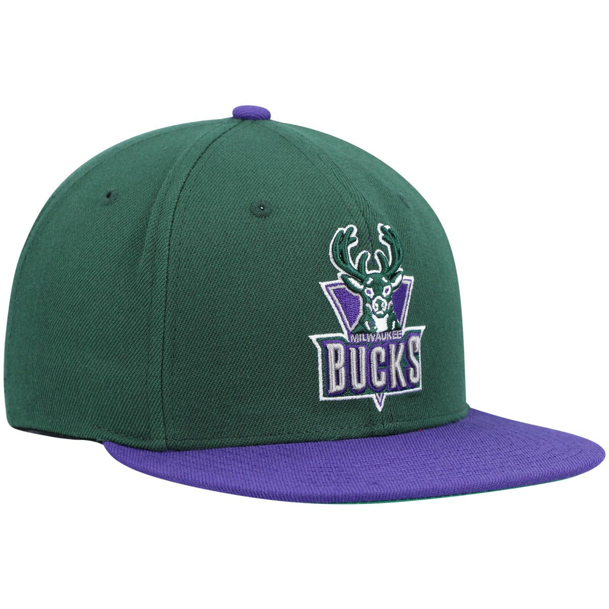 Milwaukee Bucks Hardwood Classics Team Two-Tone 2.0 Snapback Hat - Green/Purple | Mitchell & Ness on sale