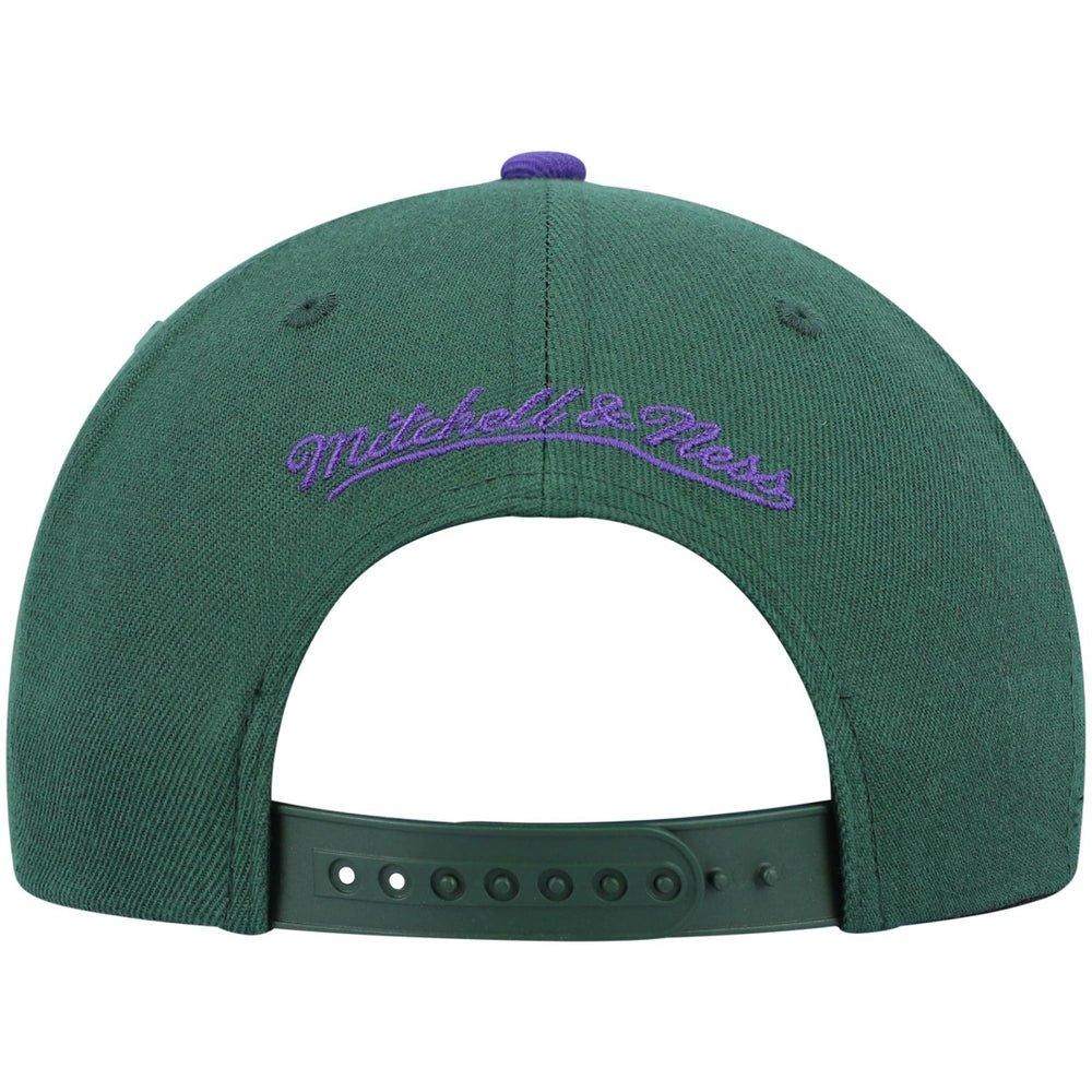 Milwaukee Bucks Hardwood Classics Team Two-Tone 2.0 Snapback Hat - Green/Purple | Mitchell & Ness on sale